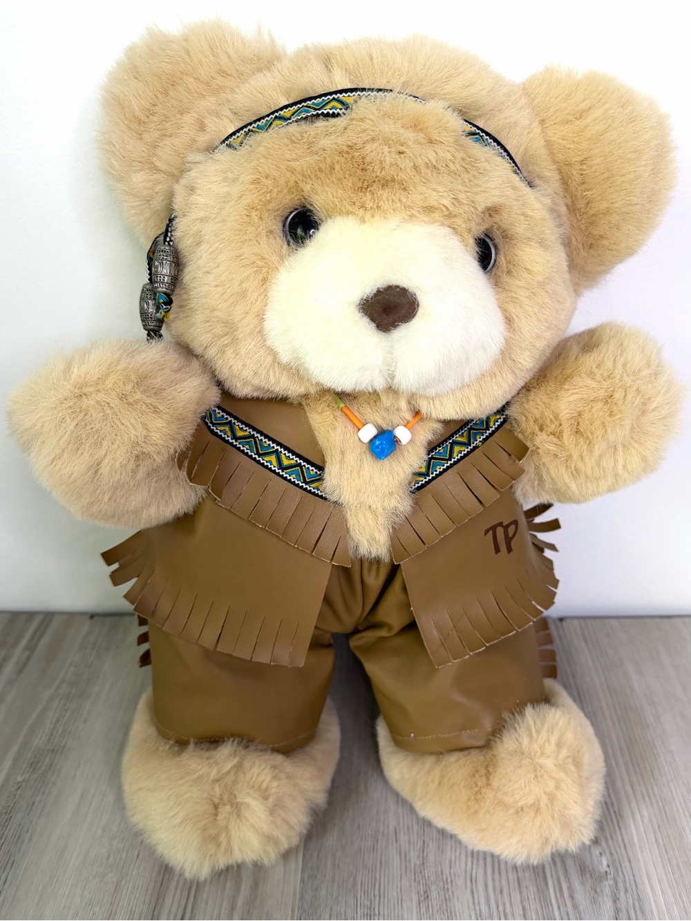 Vintage DanDee Teddy Precious Native American Bear 16” Plush Stuffed Animal 90s